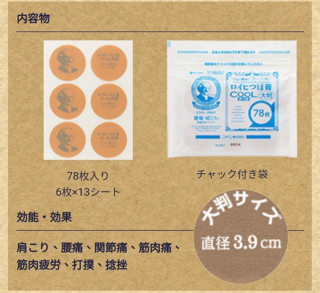 日本ROIHI-TSUBOKO 老人頭冷感鎮痛穴位貼 78枚/156枚